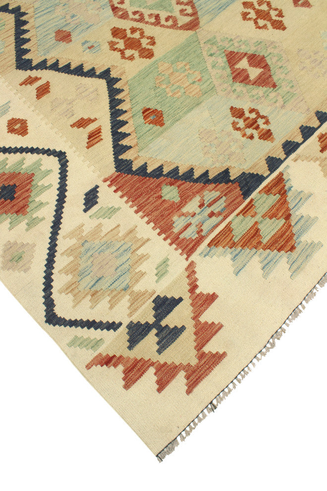 Sun Faded Flatweave Ormazd Beige/Navy Rug, 6'5x10'0