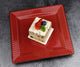 16 Piece Square Beaded Stoneware Dinnerware set by Lorren Home Trends, Red