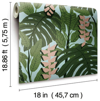 Finlayson Bunaken Peel And Stick Wallpaper, Green/Blue