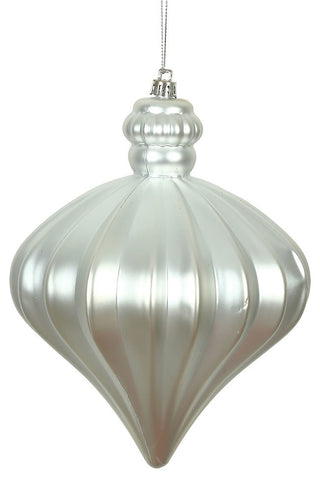 Vickerman 6" Silver Matte Onion Drop 4/Bg