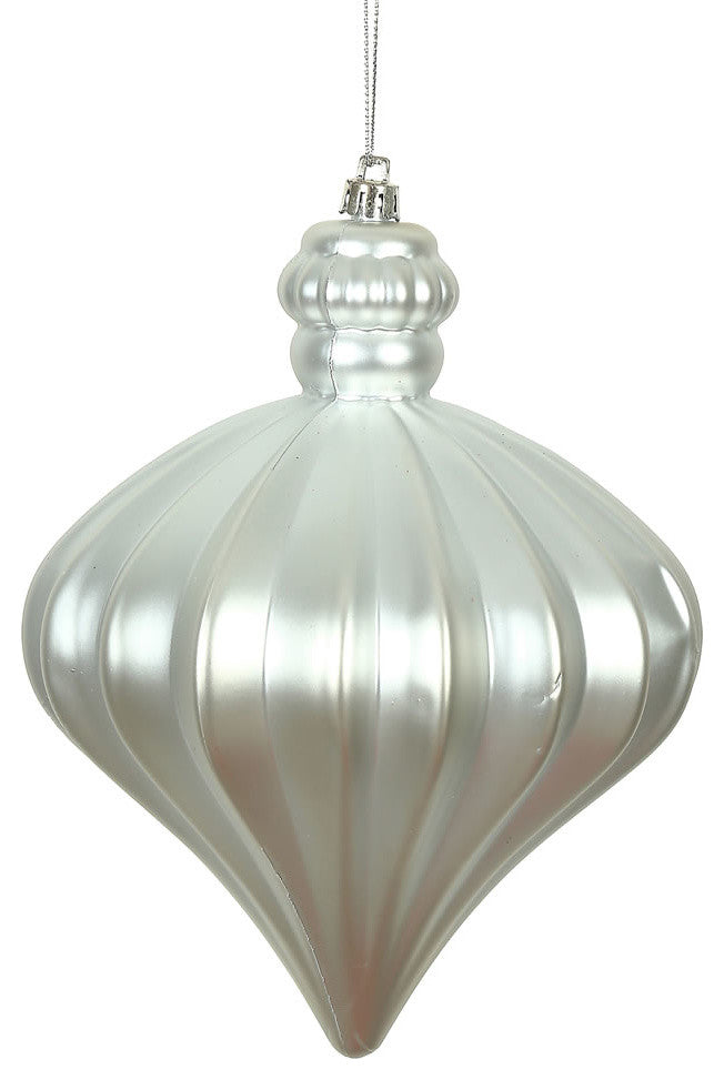 Vickerman 6" Silver Matte Onion Drop 4/Bg