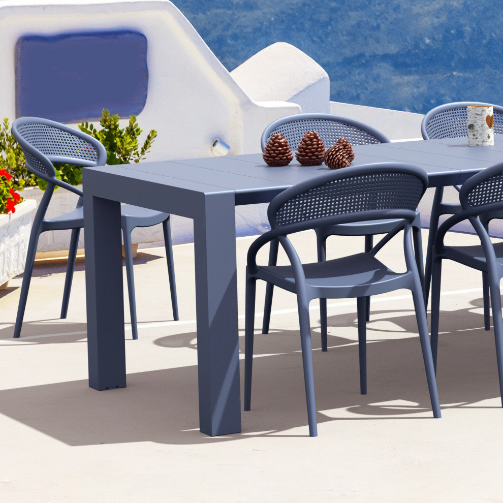 Sunset Extendable Dining Set 9-Piece Dark Gray
