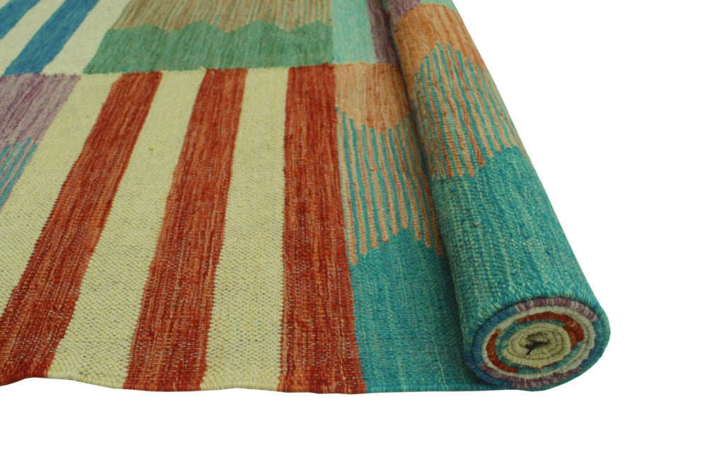 Winchester Kilim Inju Blue/Beige Rug, 6'6x9'10