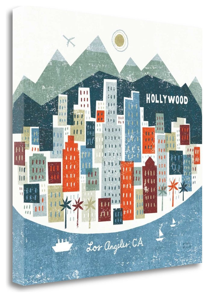 "Colorful Los Angeles" By Michael Mullan, Giclee Print on Gallery Wrap Canvas
