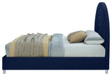 Rainbow Velvet Upholstered Bed, Navy, Full