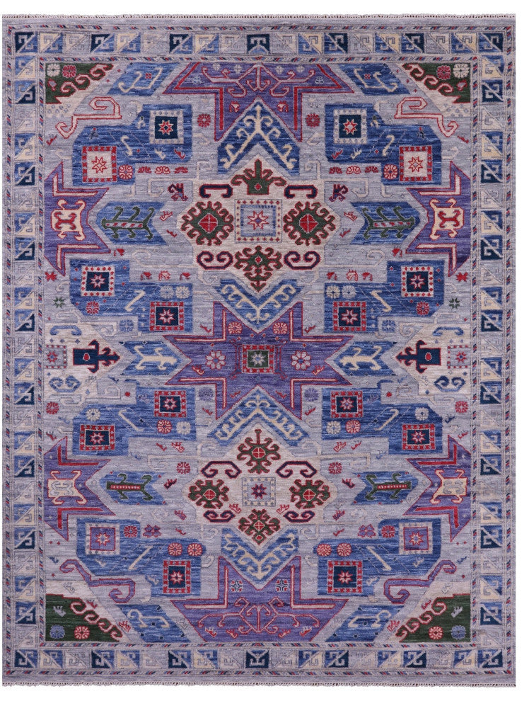 9' 2" X 12' 3" Kazak Handmade Wool Rug - Q13270