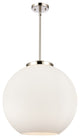 Athens Pendant, Polished Nickel, Matte White, Matte White
