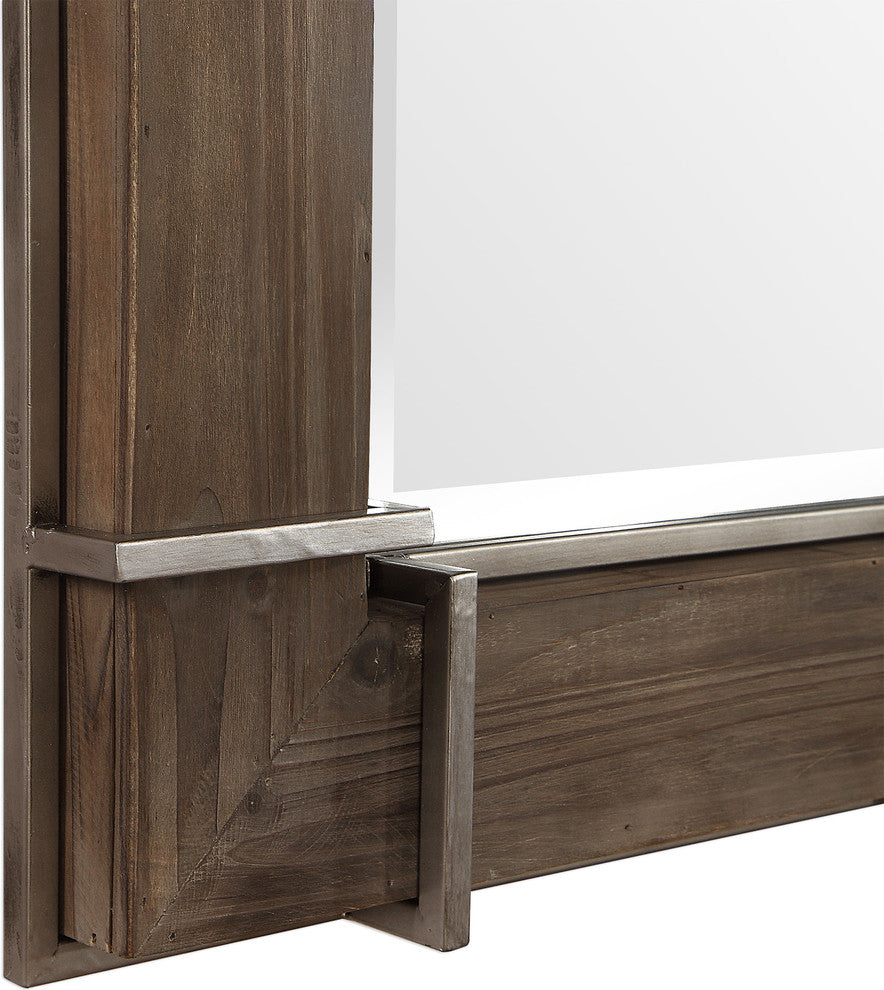 Uttermost Wade Wooden Industrial Mirror