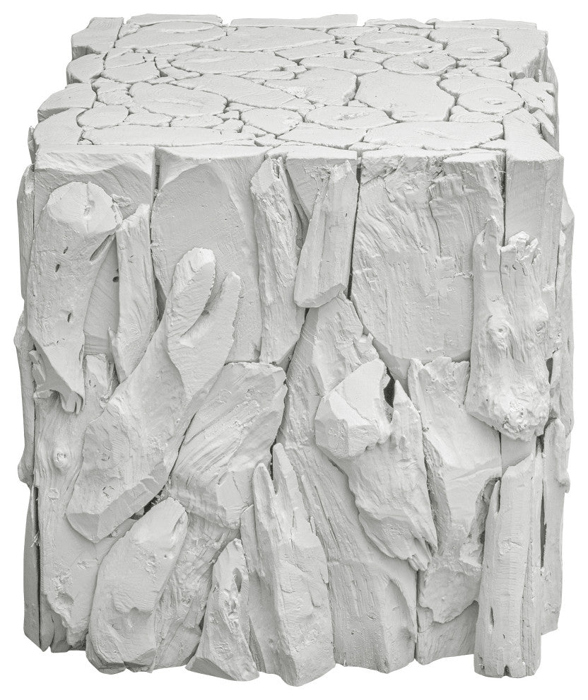 Uttermost Teak Root White Bunching Cube