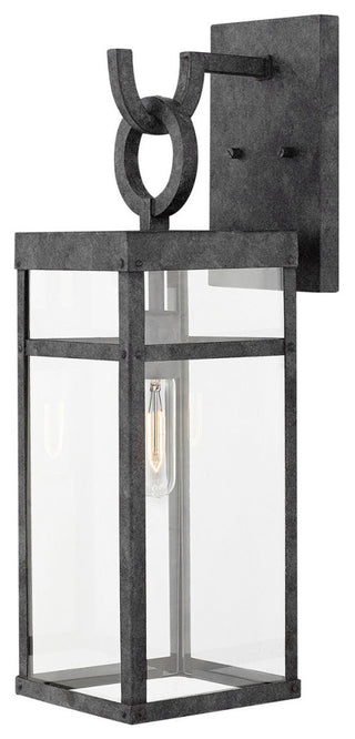 Hinkley Porter 22" Medium Outdoor LED Wall Mount Lantern, Aged Zinc