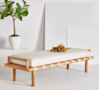 Safavieh Couture Constantine Teak Bench, Natural/White
