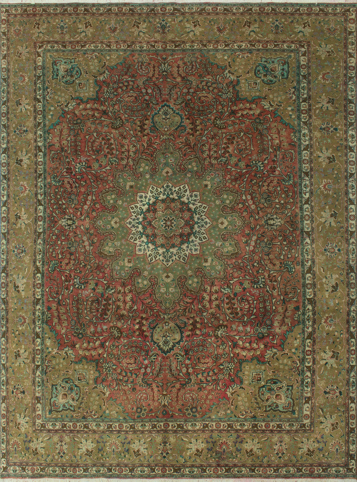 Fine Vintage Distressed Ashmath Red Rug