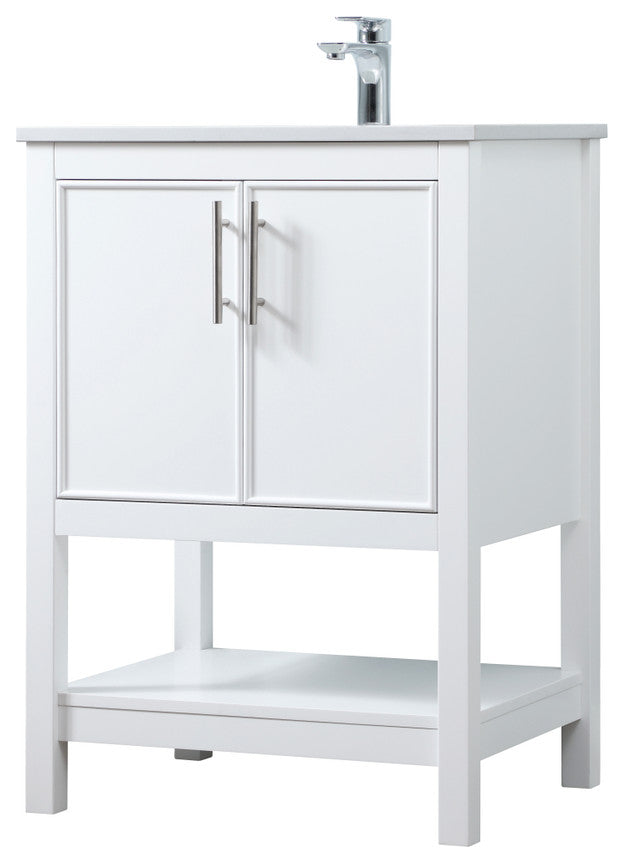 24" SIngle Bathroom Vanity, White