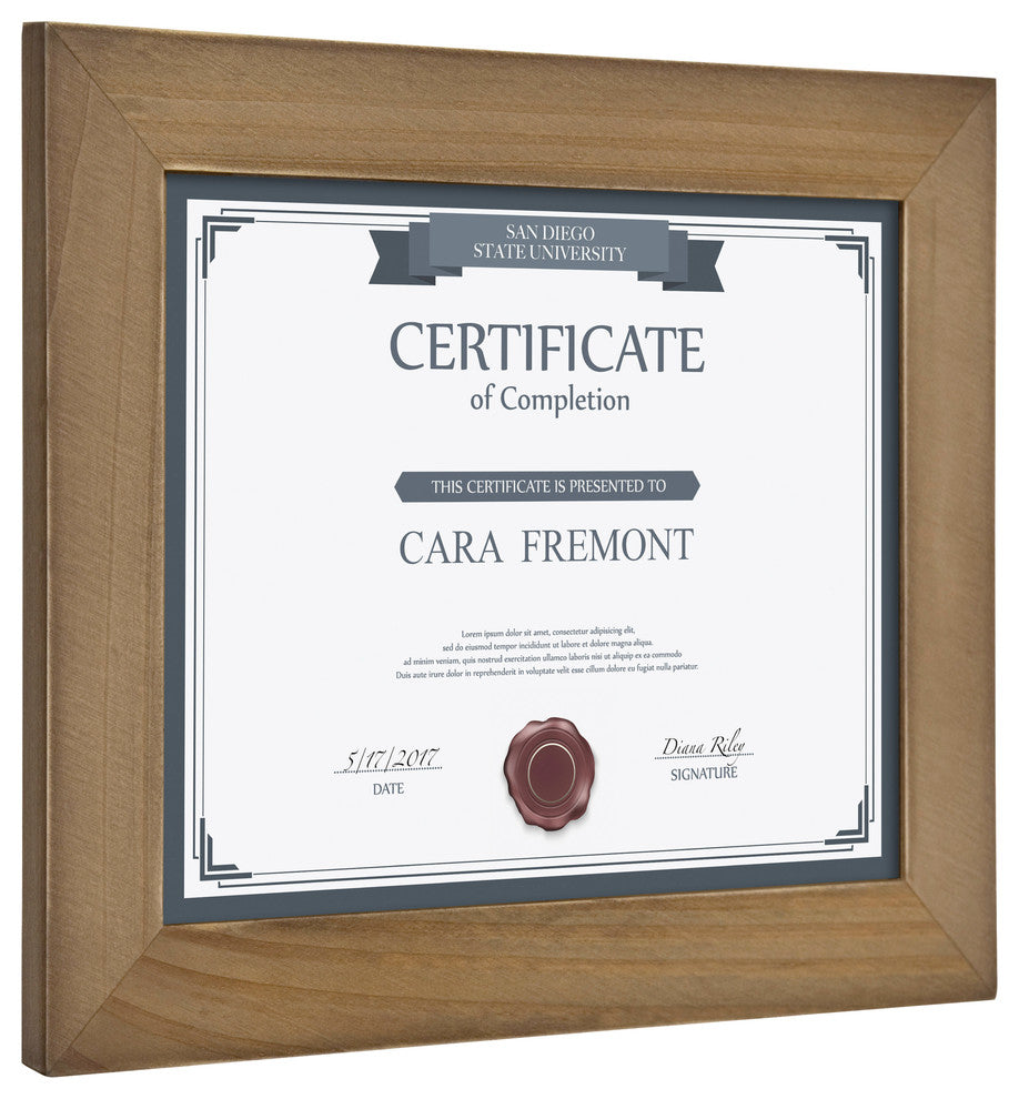 Museum Wood Picture Frame Set, Rustic Brown 8.5X11