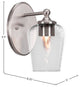 Capri 1-Light Wall Sconce, Brushed Nickel/Clear Bubble