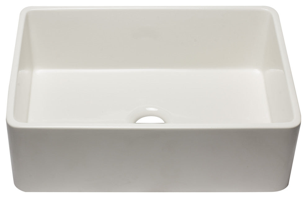 ALFI brand AB3020SB-B 30 Inch Biscuit Single Fireclay Farm Kitchen Sink