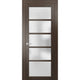 Solid French Door Frosted Glass | Quadro 4002 Chocolate Ash | -28 x 84