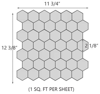 12 in. x 12 in. Marble Mosaic Wall Tile, Hexagon