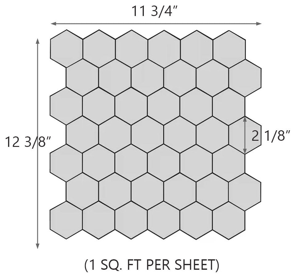 12 in. x 12 in. Marble Mosaic Wall Tile, Hexagon