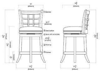 Bowery Hill 26.25" Wood & Faux Leather Swivel Counter Stool in Cherry/Black