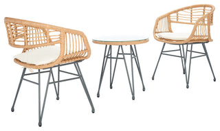 Safavieh Outdoor Ferla 3 Piece Lounger Set Natural/Beige