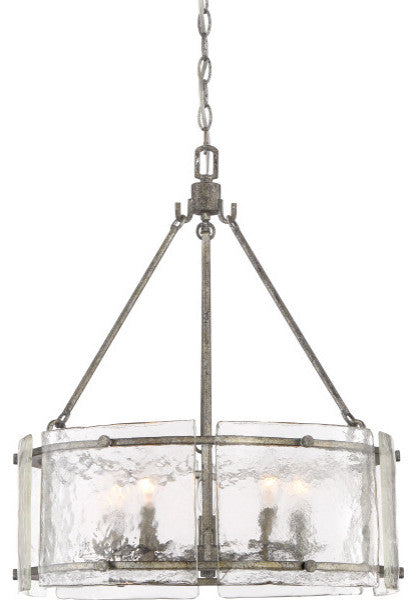 Quoizel FTS2821MM Five Light Pendant Fortress Mottled Silver