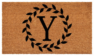 Calloway Mills Laurel Wreath Doormat, Letter Y