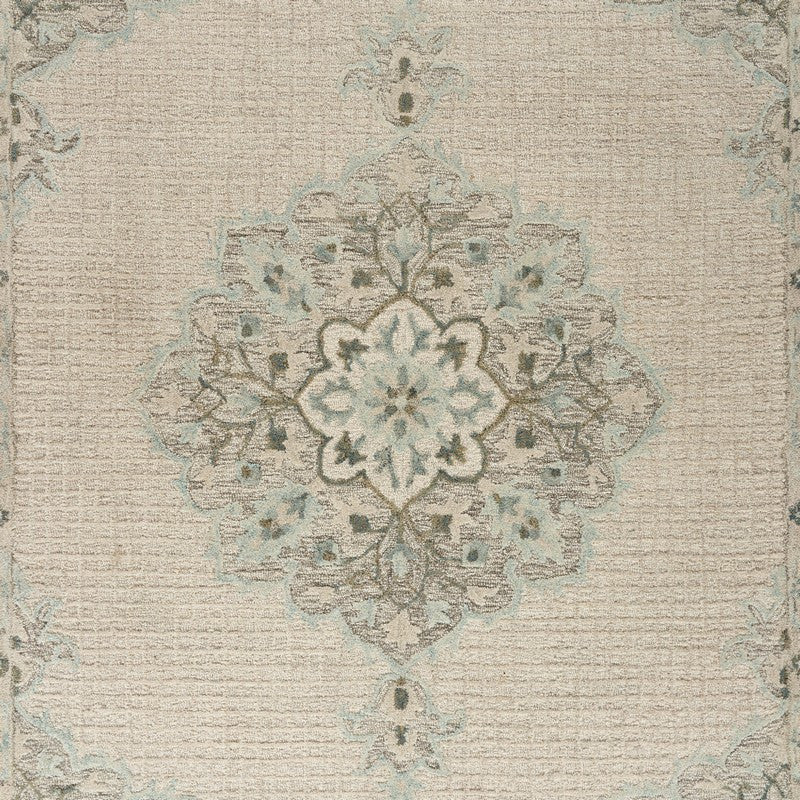 8" x 10" Ivory Distressed Floral Area Rug