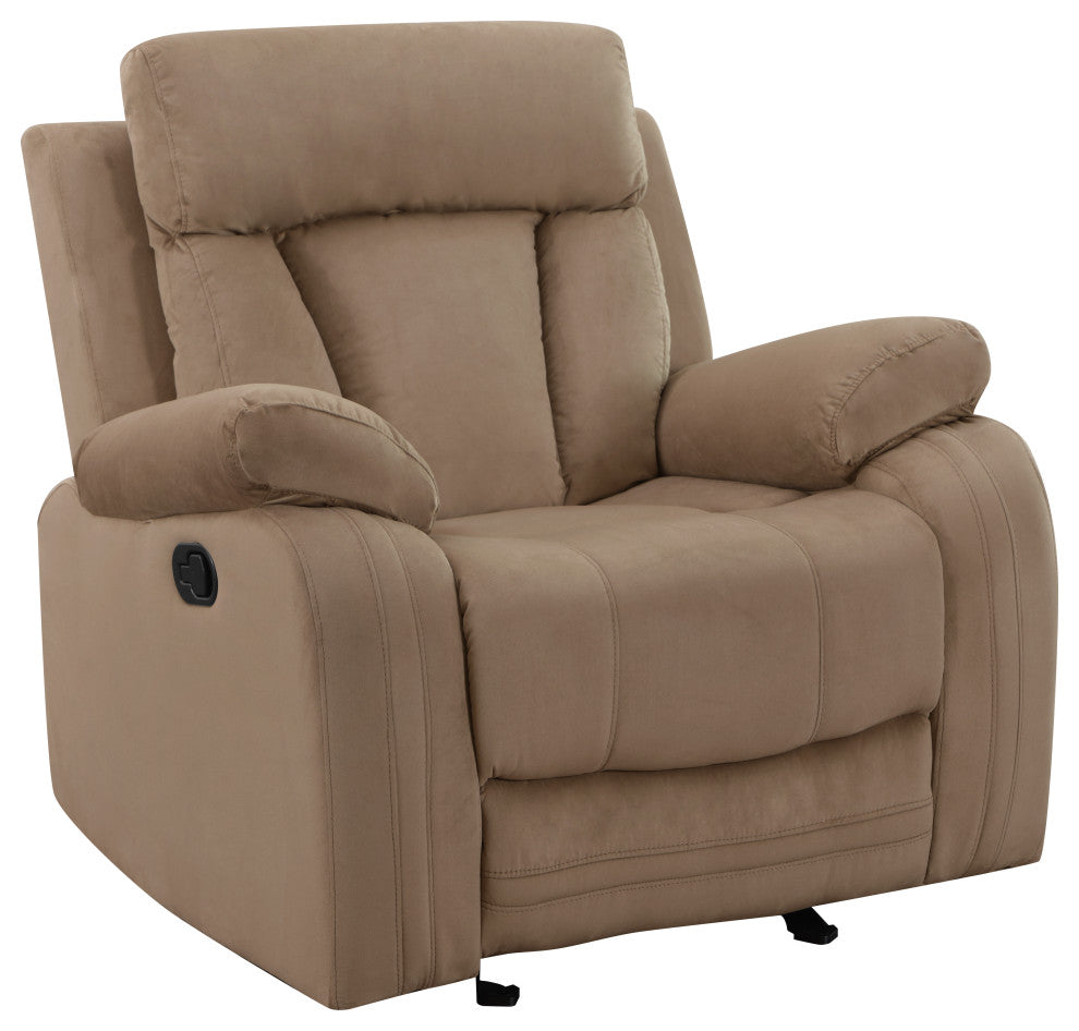 Axel Contemporary Microfiber Recliner, 3-Piece Set, Beige