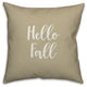 Hello Fall in Beige 18x18 Throw Pillow