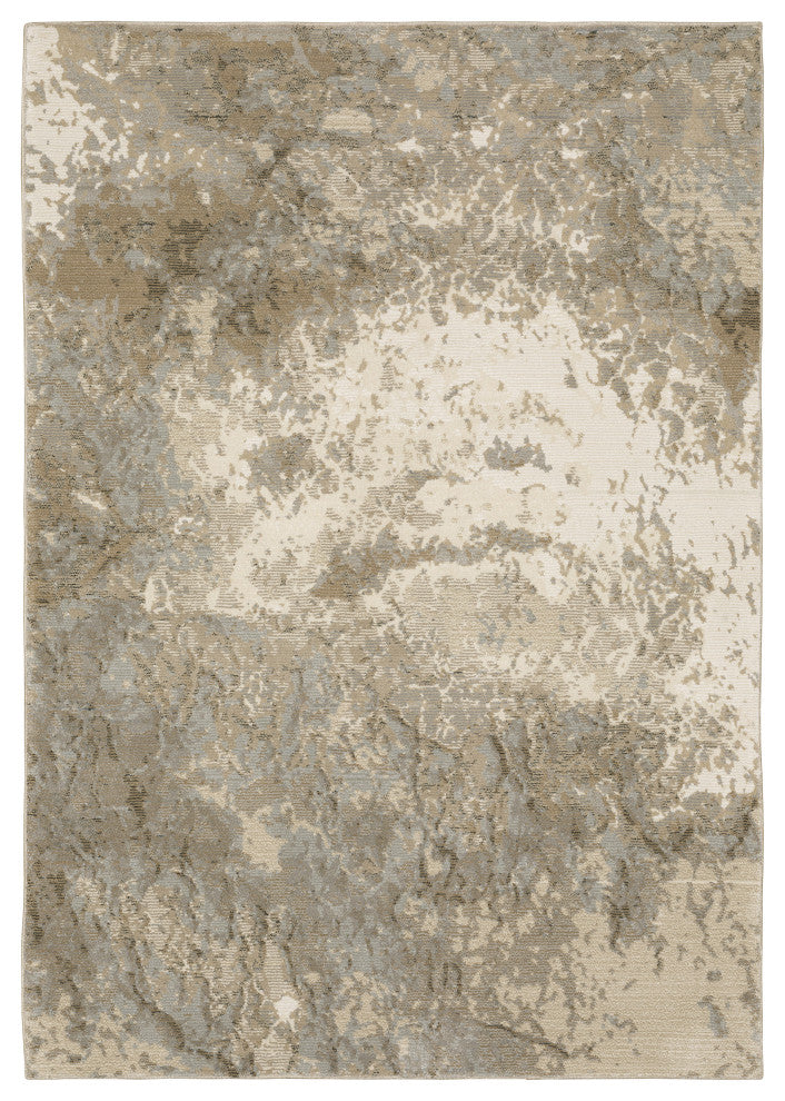 Elements Abstract Desert Beige/Grey Area Rug, 2'3"x8'