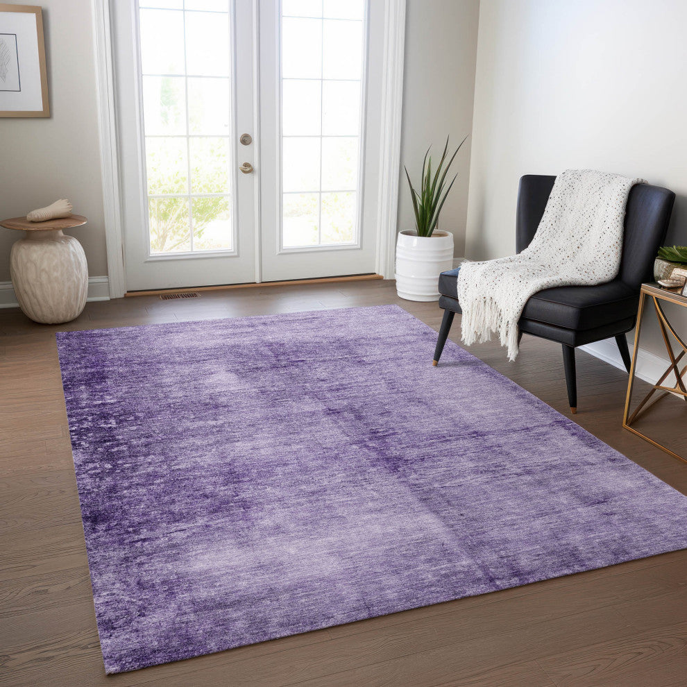 Machine Washable Indoor/Outdoor Chantille ACN1884 Purple 8' x 10' Rug