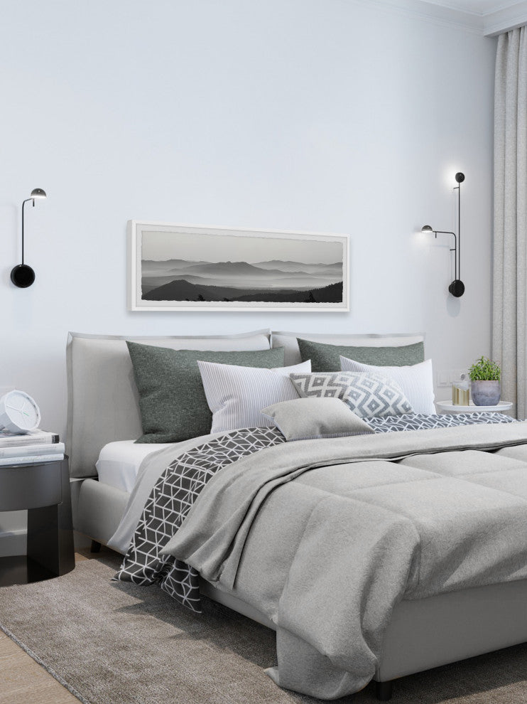 "Distant Hills" Framed Painting Print, 45x15