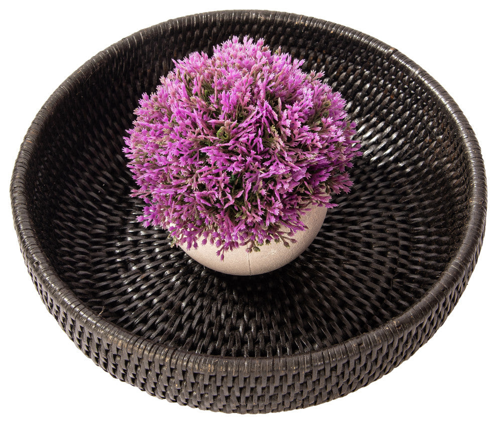 Artifacts Rattan Rattan Everything Bowl, Tudor Black