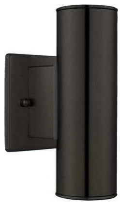 1x50W Outdoor Wall Light, Matte Black Finish, 2 Light