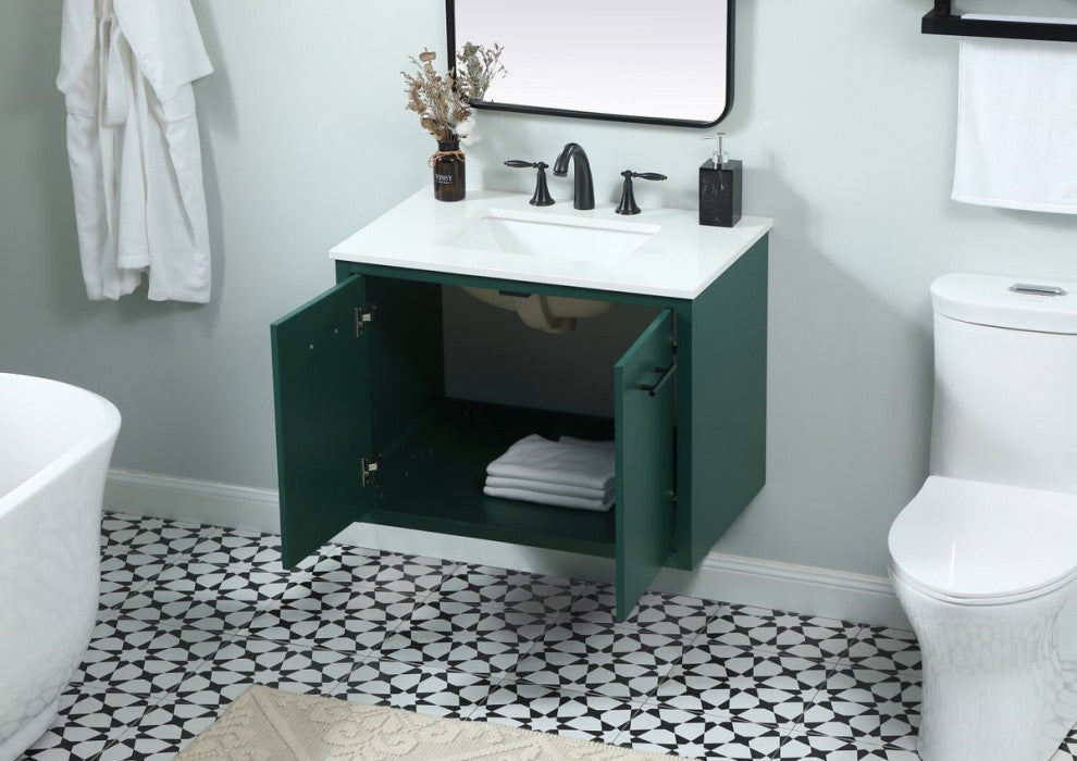 Home Living 19" Midcentury Modern Green-Light Bathroom Vanity