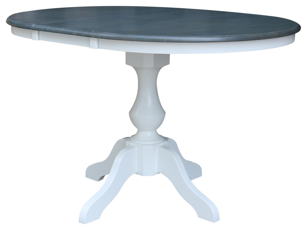 36" Round Top Pedestal Dining Table with 12" Leaf