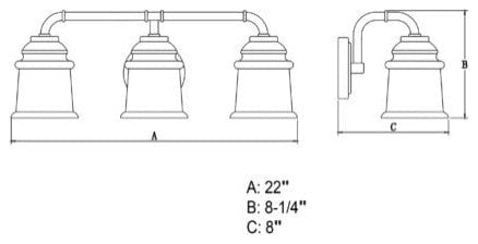 Toledo 3L Vanity Satin Nickel