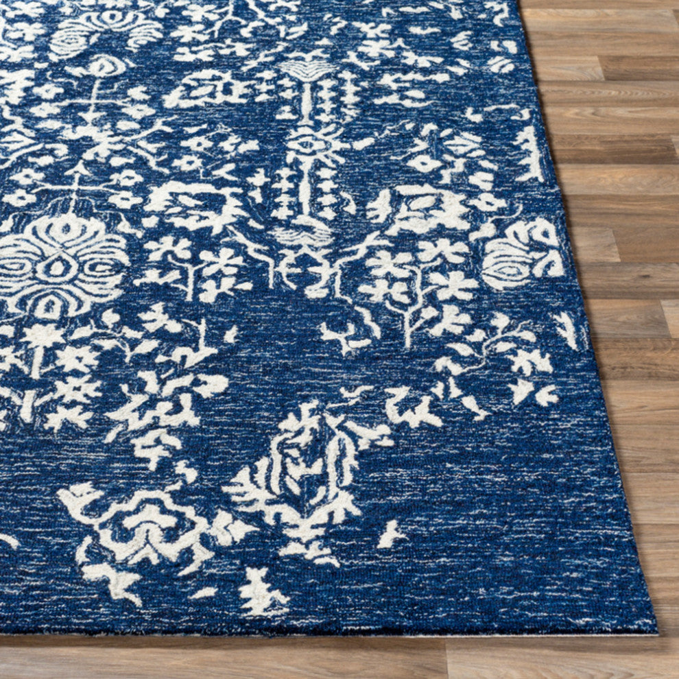 Surya Granada GND-2311 Modern Area Rug, Dark Blue, 6' x 9' Rectangle