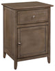Izzy 1-Drawer, 1-Door Nightstand, Cherry, Gray