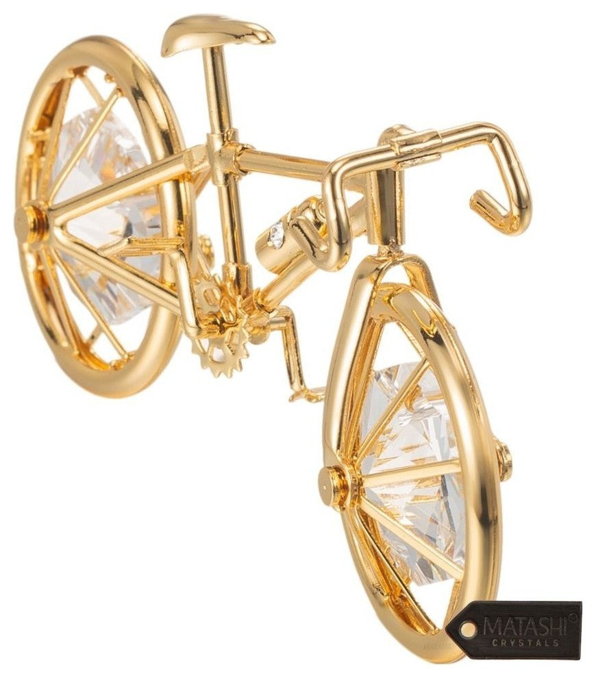 24K Gold Plated Bicycle Ornament