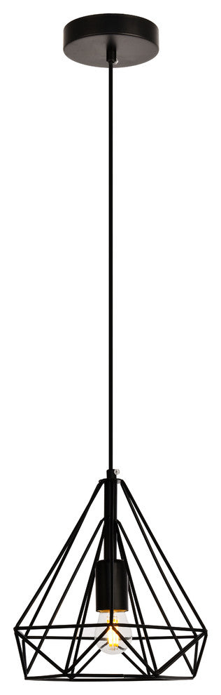 Jago Collection Pendant, 9.8"x9.8", 1-Light, Black