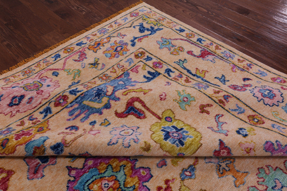 Turkish Oushak Handmade Wool Rug 9' 11" X 14' 2" - Q16109