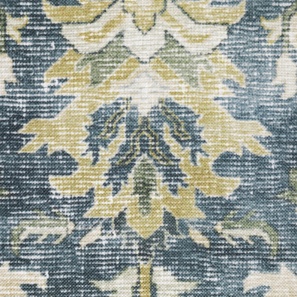 Celestia Machine Washable Vintage Indoor Area Rug, Blue, 5'x7'