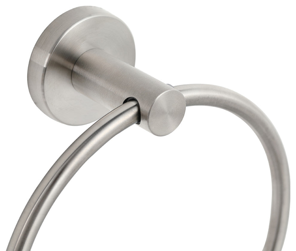 Elizabeth Wall Mounted Towel Ring in Satin Nickel