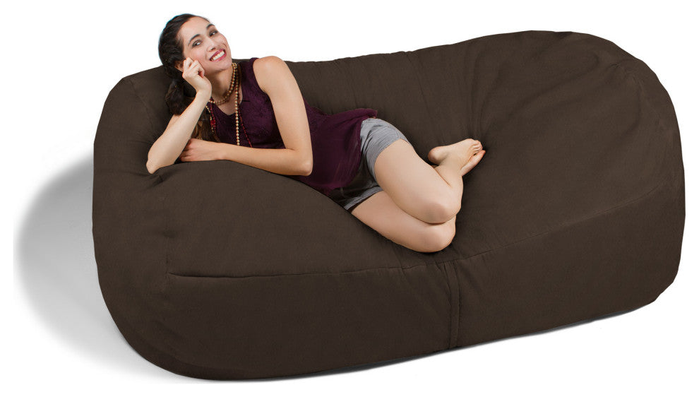 7' Giant Bean Bag Sofa, Chocolate