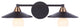 Craftmade Isaac 2-Light Bath Vanity 12519FBSB2, Flat Black/Satin Brass