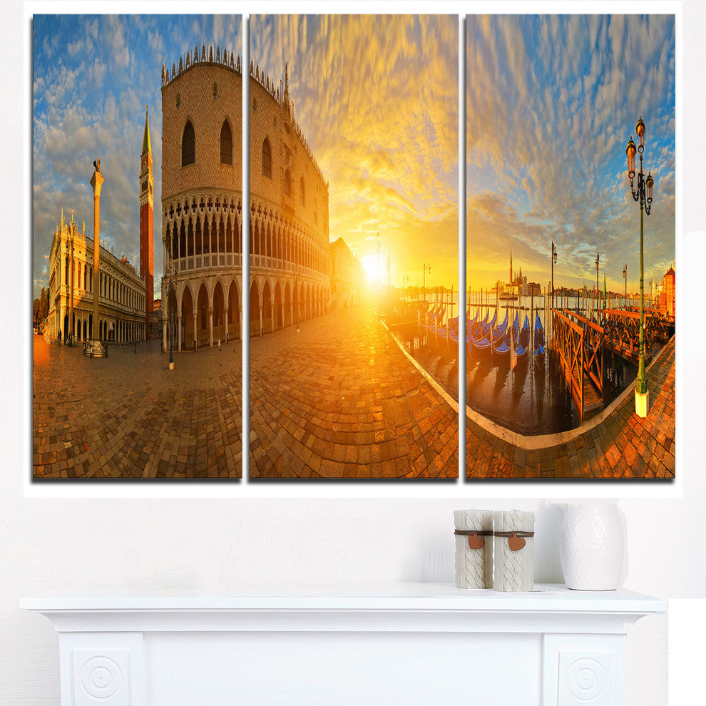 "Bright Sunrise in Italy Panorama" Metal Wall Art, 3 Panels, 36"x28"