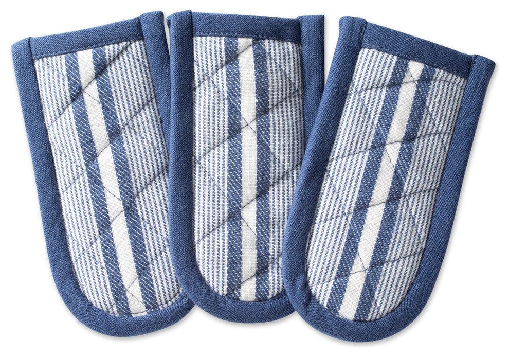 DII French Blue Chef Stripe Pan Handle, Set of 3