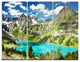 "Mountain Lake and Blue Sky" Photo Glossy Metal Wall Art, 3 Panels, 36"x28"